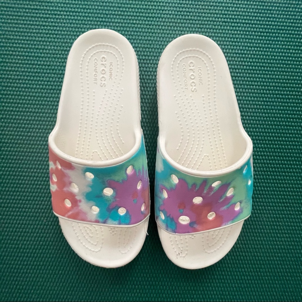 Croc Slides, Tie Dye, W6/M4
